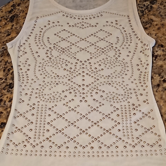 Charlotte Russe Leotard. Mesh. Small. Cream With Gold Rhinestones. - Picture 8 of 10